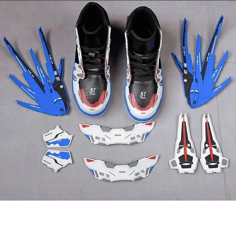 2024 Men Casual Sneakers Branded First Machine Anime High Top Shoe Board Shoes 3D Three-dimensional Deformation Mecha Shoes 6
