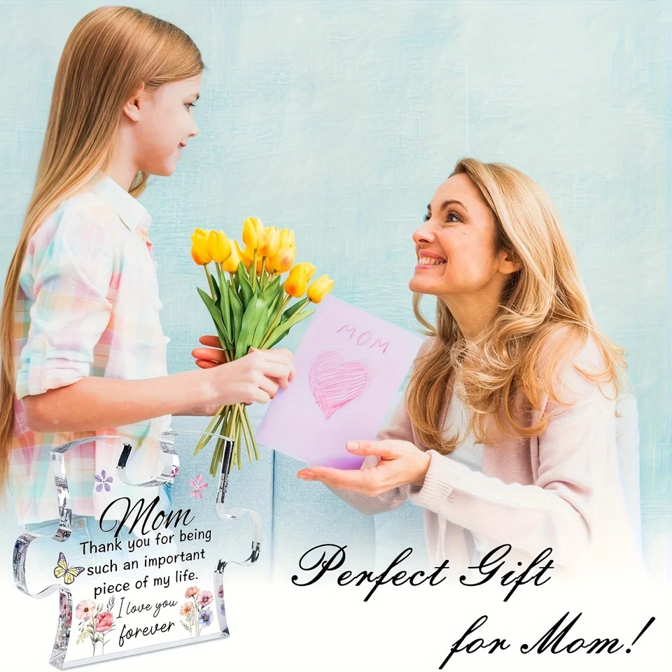 1 , regali per la , regali della suocera, placca puzzle in acrilico, biglietti di di compleanno per la , 8,51 x 7,01 cm, decorazioni da scrivania, regali di compleanno di natale