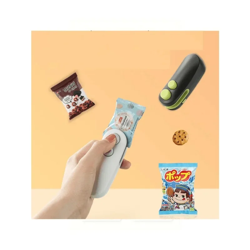 USB Rechargeable 2-in-1 Snack Bag Sealer & Cutter - Mini Heat Sealing Machine with Blade for Food Freshness Preservation