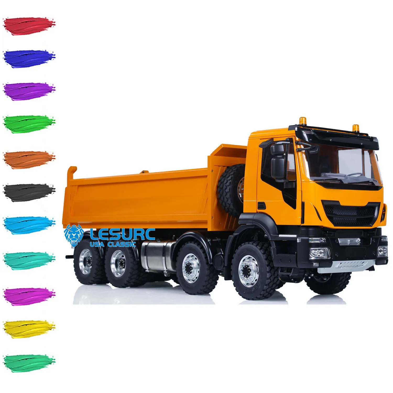 

Toys 8X8 LESU 1/14 RC Hydraulic Dump Truck Cars Light Sound Systems Remote Control Tipper Dumper Painted Gift for Boys THZH1711