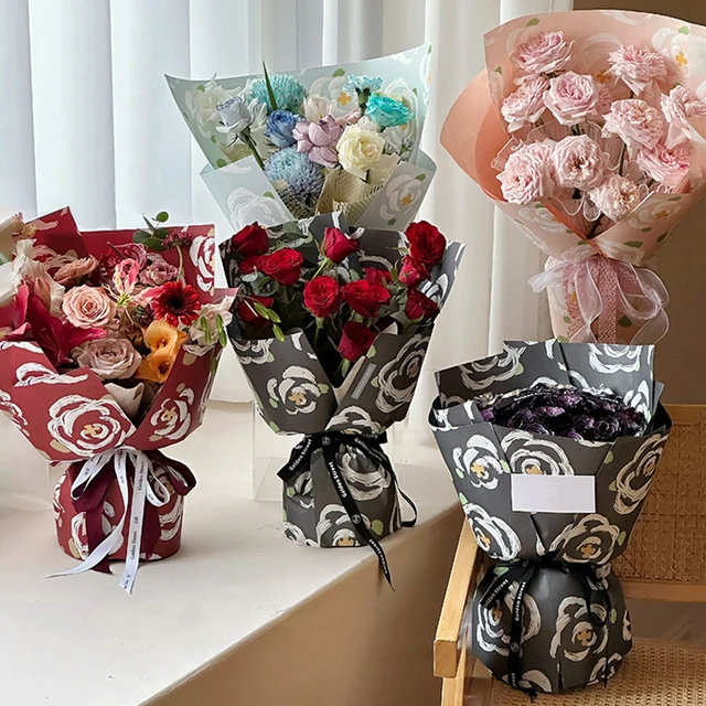 Rose Flower Wrapping Paper for Bouquets, Art Aesthetics, Kraft Paper  Sheets, DIY Korean Wrapping Paper for Flowers - AliExpress