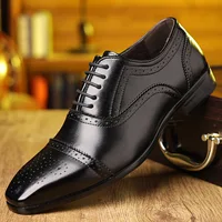 Big Size New Designer Brogue Shoes for Men Spring Autumn Fashion Casual Leather Shoes Carved British Dress Men's Shoe 1