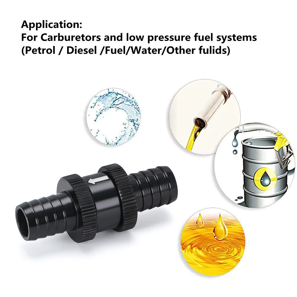 LIZHI RACING-9/16" 14mm Non Return One Way Fuel Check Valve Aluminum Alloy Petrol Diesel LZ-FCV14