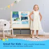 27.6" L x 11" W x 34" H Toddler Bookshelf Equipped with 4 Sling Book Shelf 2 Toy Organizer Shelves and Storage Boxes 3