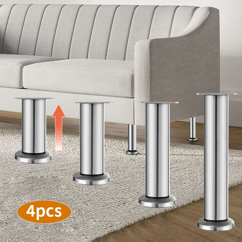Set of 4 Adjustable Furniture Support Legs for Sofas, Cabinets, and Tables