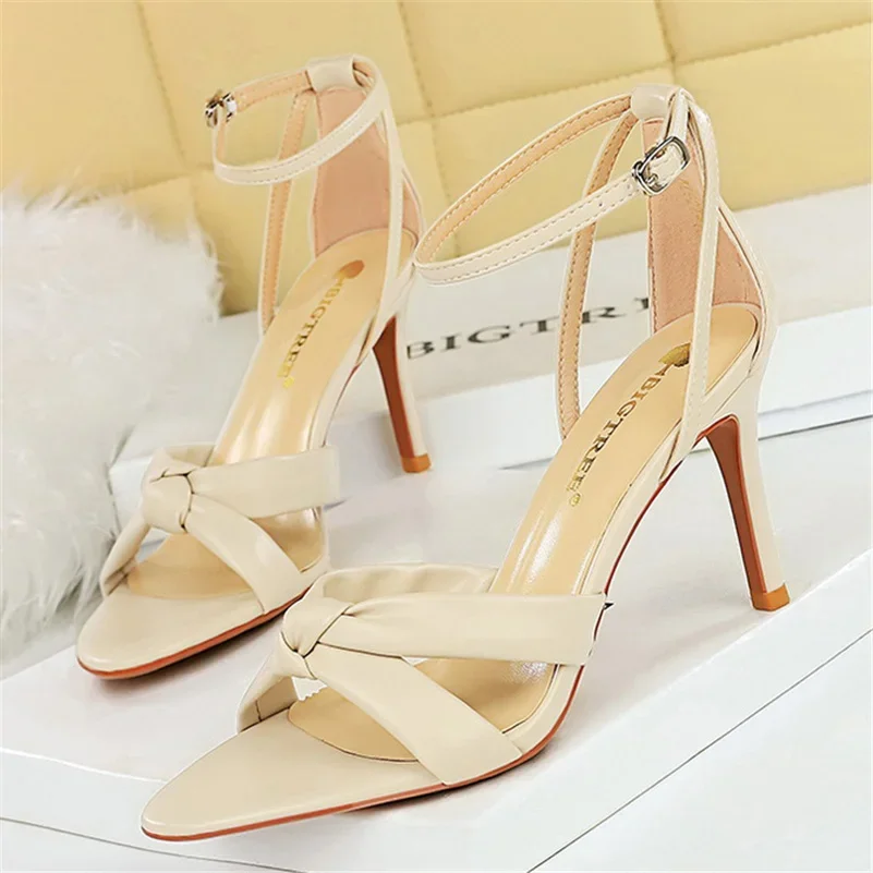 

New Luxury Summer Women 8.5cm 11cm High Heels Sandals Nightclub Heels Sexy Sandles Party Cross Stap Strap Wedding Shoes