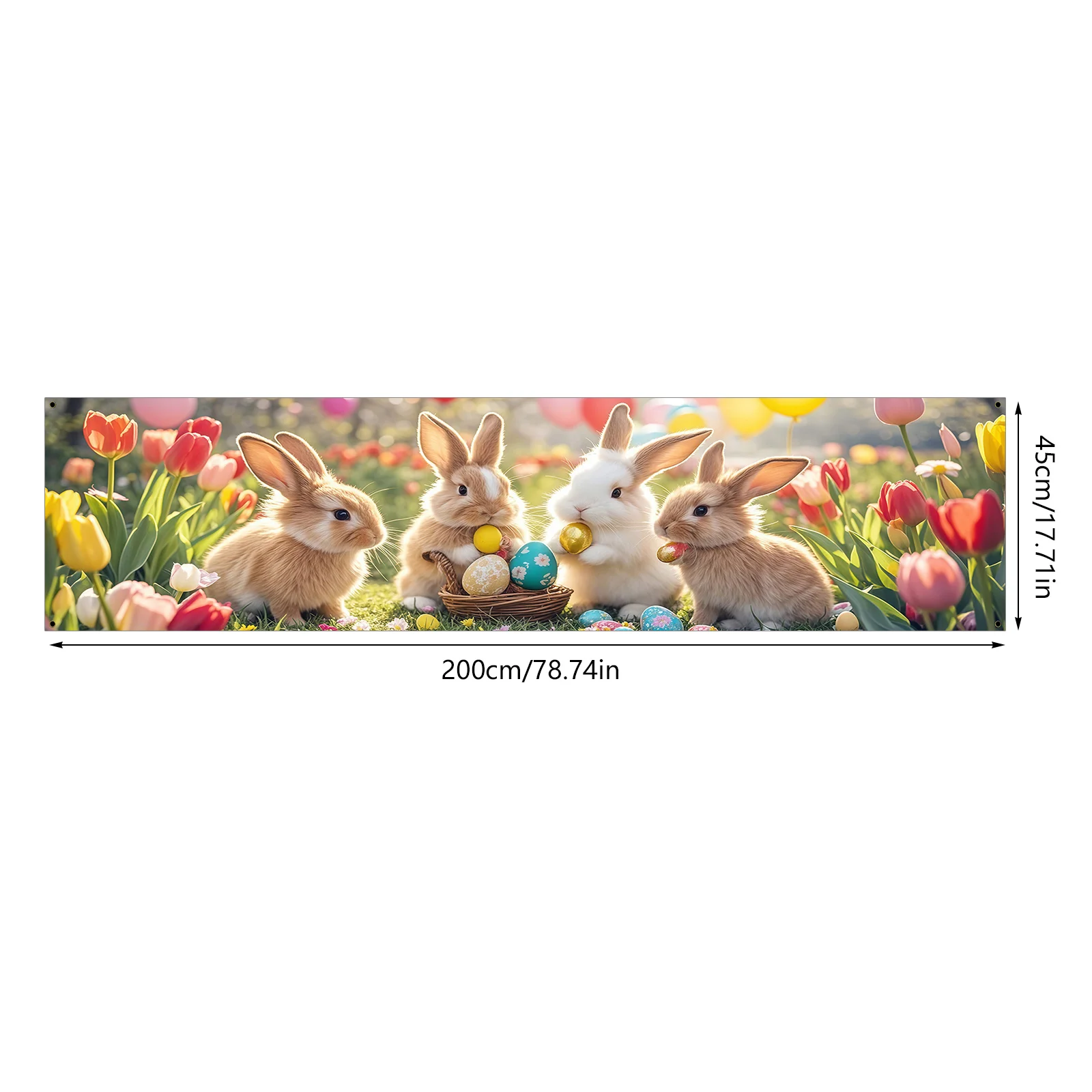 VIKAMA Easter Bunny Banner Spring Seasonal Home Decoration Tapestry Farmhouse Garden Party Festival Decoration