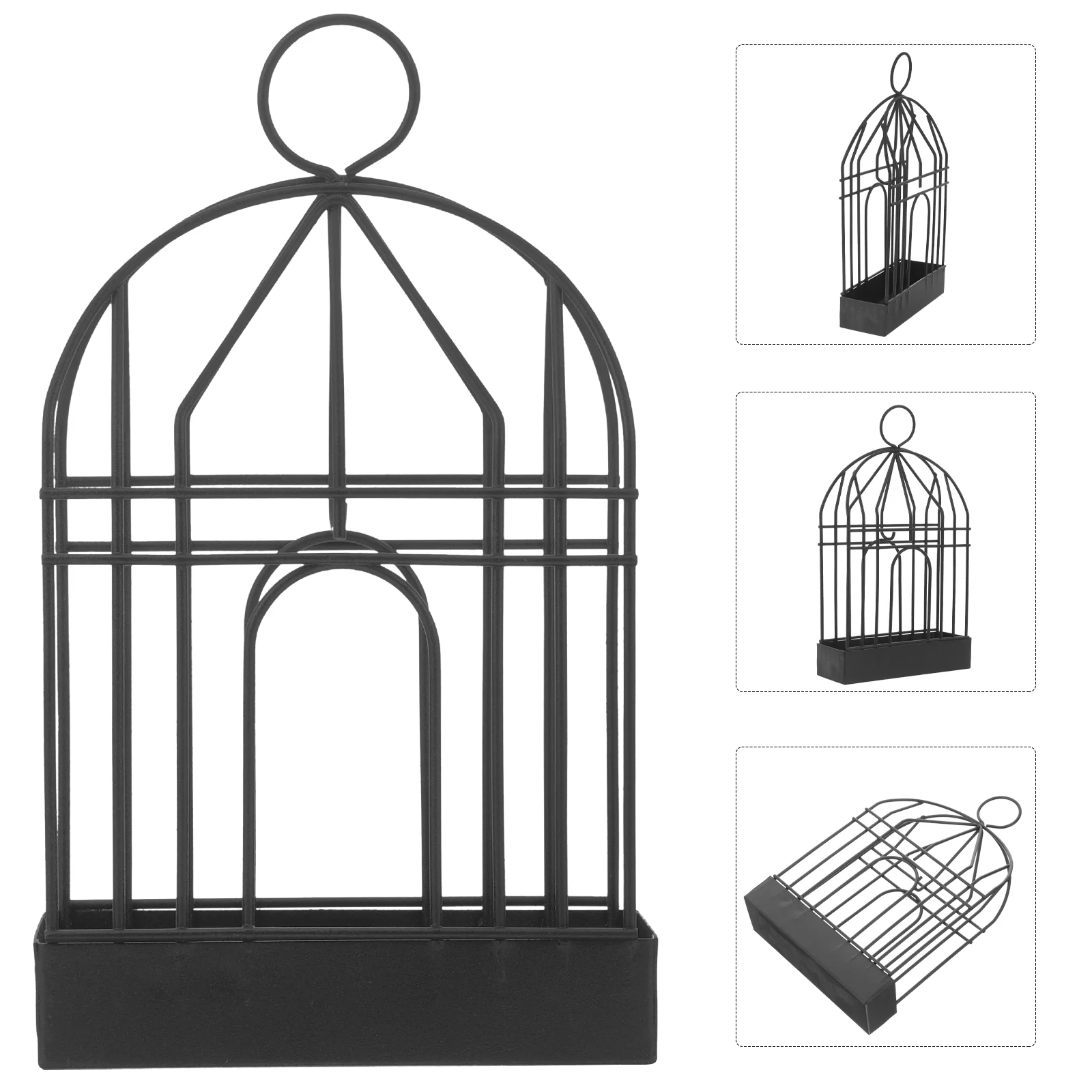 

Birdcage Burner Holder Vintage Wrought Box Burner Bowl for Hanging ( Black )