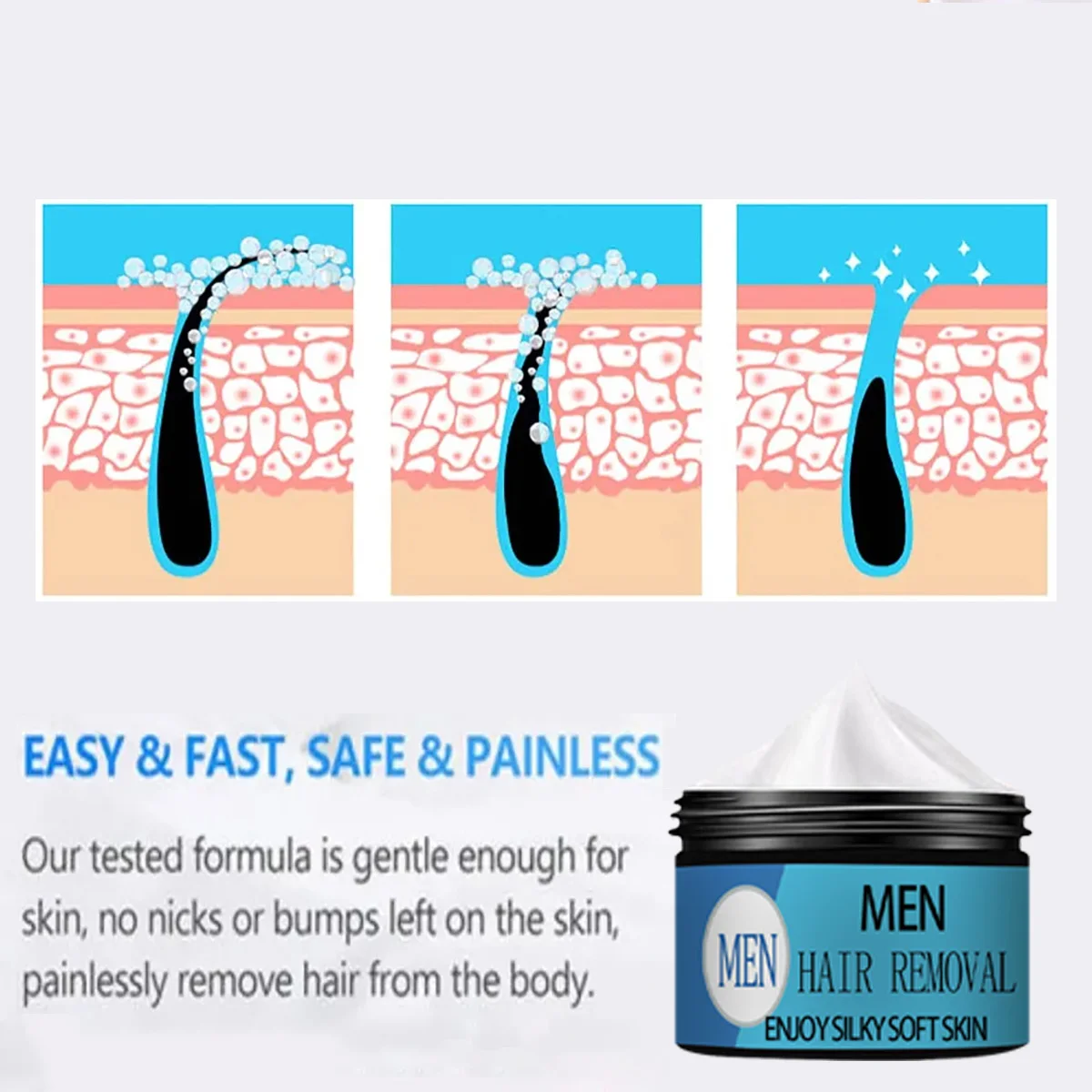 Hair Removal Cream Professional Legs Depilation Cream Powerful Permanent Depilatory Cream for Women/men 3