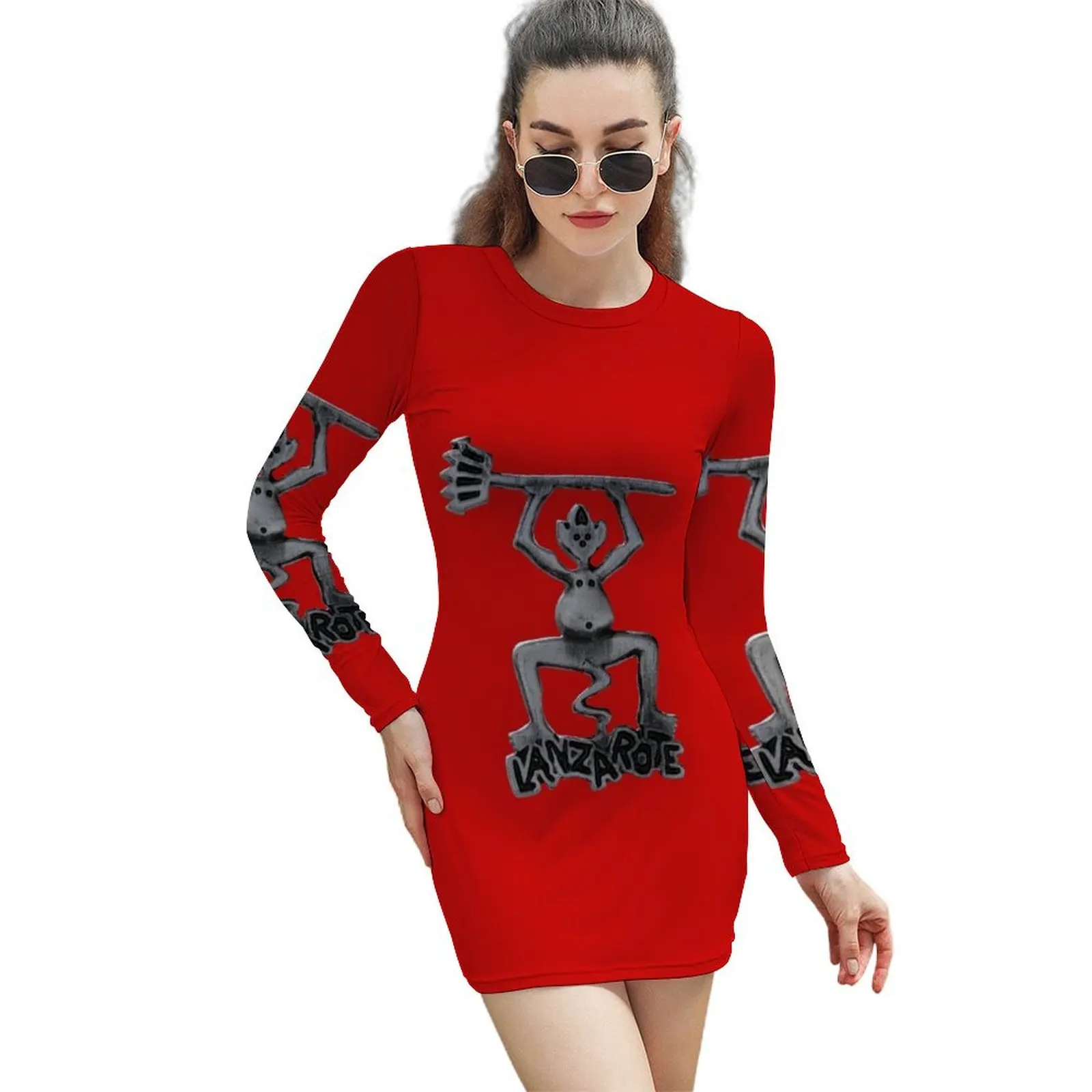 

Lanzarote devil - Red Long-Sleeved Sheath Dress Dresses Woman's evening dress luxury evening dresses 2024