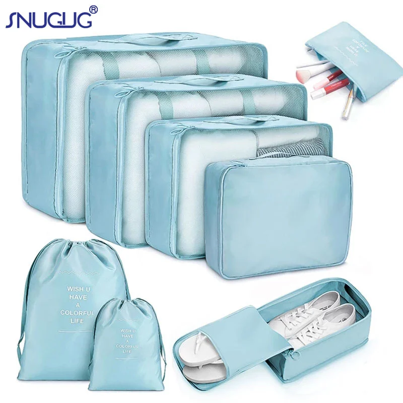 Storage Bag Travel Bags 8pcs Set Travel Organizer Storage Bags Suitcase Luggage Organizer Clothes Shoe Tidy Pouch Bag Portable Packing Set Storage Cases