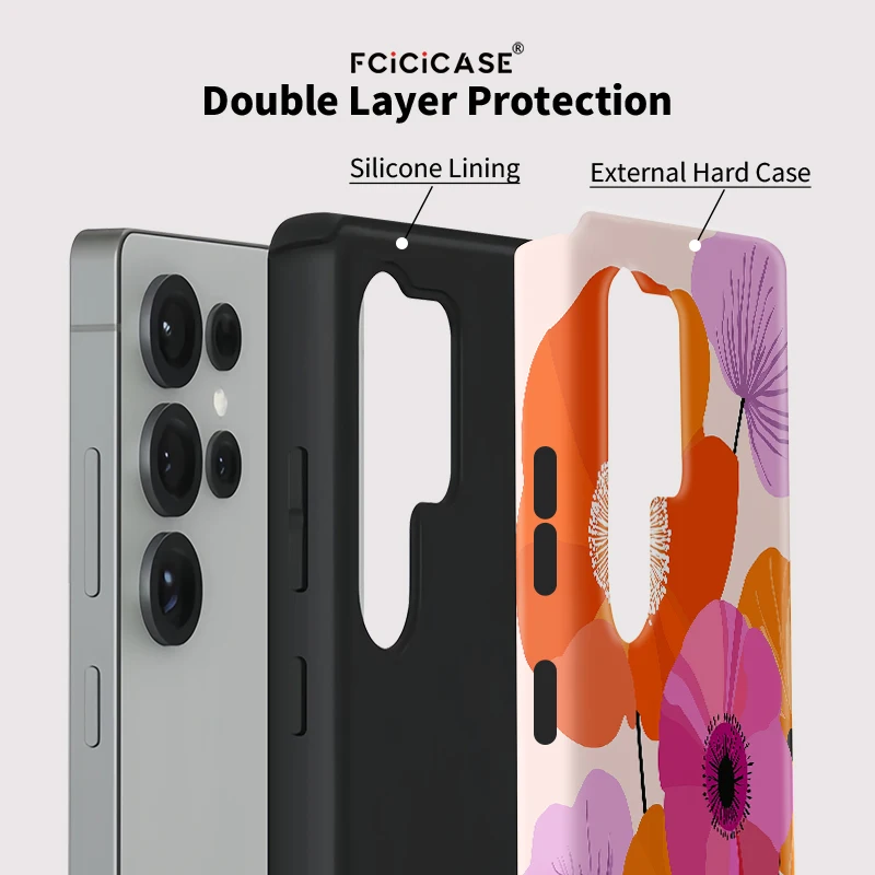 Luxury Flower Matte TPU Acrylic Phone Case