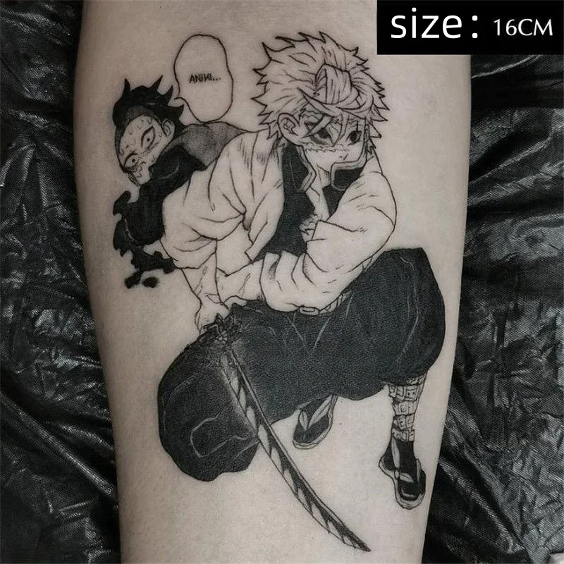 Luna Store Anime Shinazugawa Brothers Temporary Tattoos Cartoon Transfer Tattoo Arm Body Art Waterproof Fake Tatoo Sticker