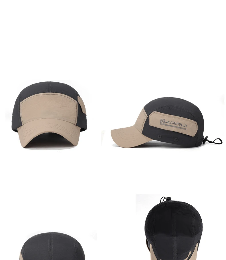 Sommerliche Neue Patchwork-Baseballkappe mit Farbblöcken, Schnelltrocknend und Wasserdicht, Amerikanischer Entenschnabel-Hut, Outdoor-Sport-Sonnenhut – Detail 8