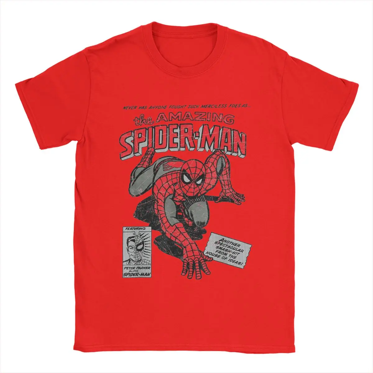 thumbnail image 1 of Camisetas creativas de Spiderman para hombres, camisa de cuello redondo, 100% algodón, Retro, cómic, película, regalo de cumpleaños, 1 of 5
