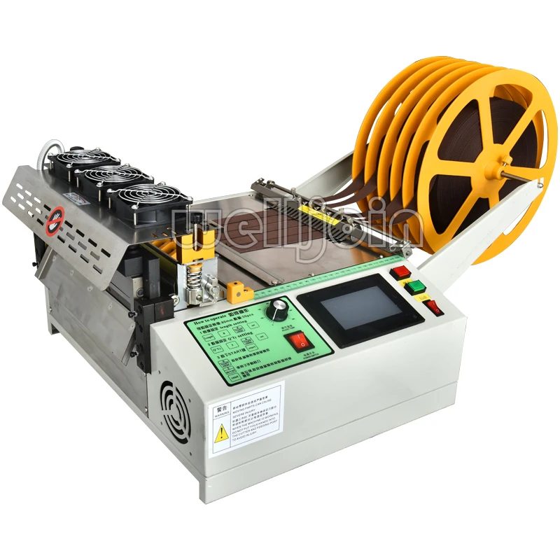 

320T компьютерная автоматическая машина для резки ленты холодной и горячей ткани, гибкая лента на молнии с сенсорным экраном