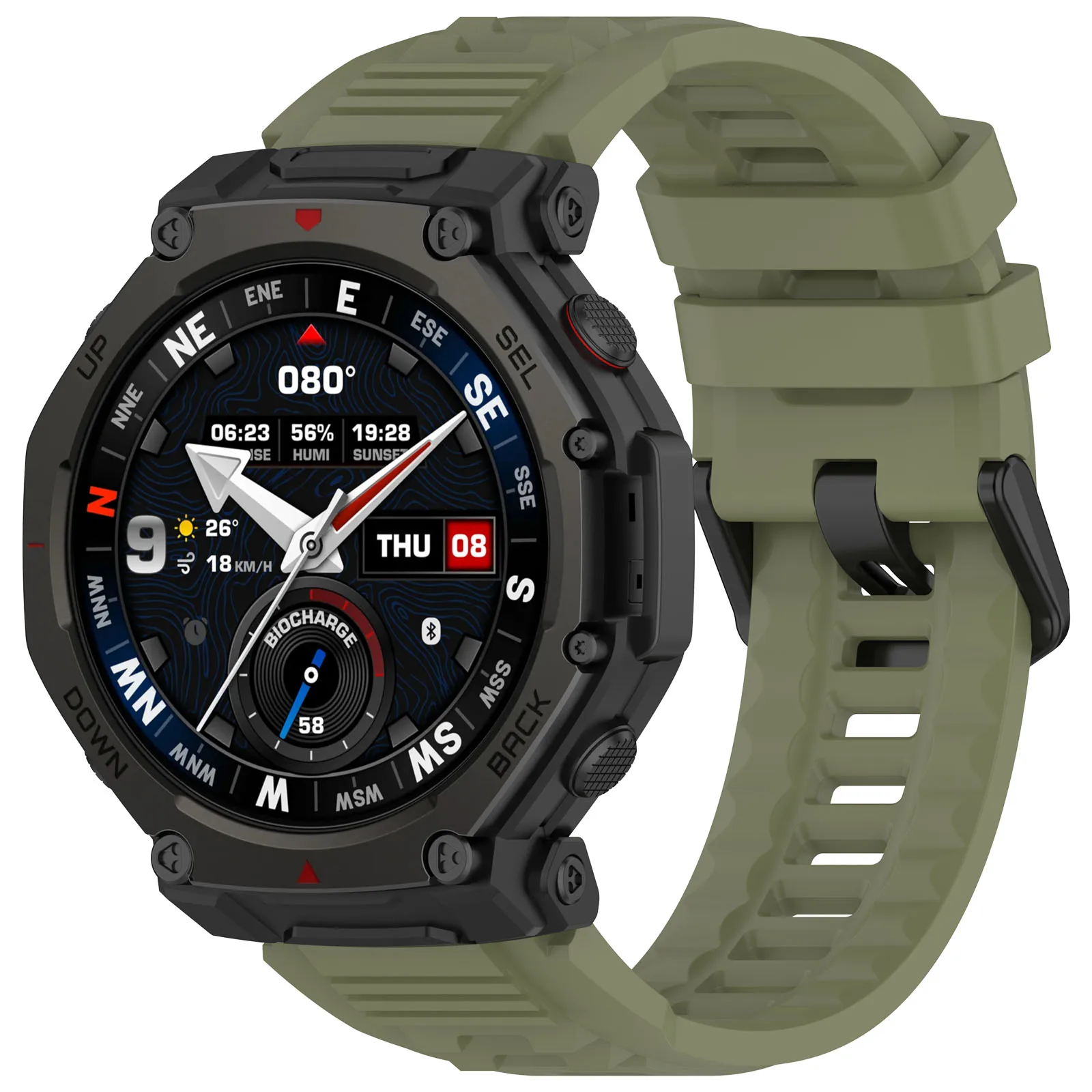 Silicone Replacement Strap for 48mm Watch - Unisex Band Accessory
