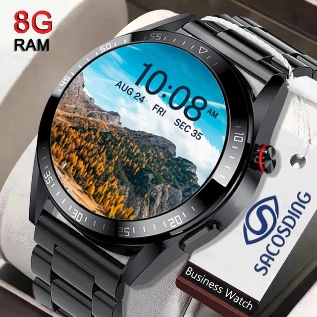 New Smart Watch Mens 8G Memory Local Player 454*454 AMOLED Screen Bluetooth Call