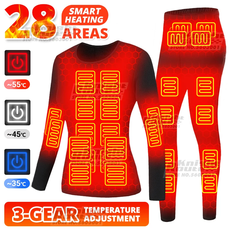 Self Heated Underwear Thermal Heated Jacket Vest Men's Ski Suit USB Electric Heating Clothing Fleece Thermal Long Johns Winter heated jacket