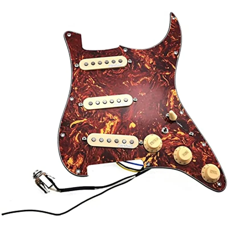 

Обновленный комплект предварительно проводных пикапов ST Pickguard, многофункциональный переключатель, желтый Уилкинсон, однокатушечный пикап, запчасти для гитары