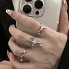 Metal Zirconia Mansard Open Geometric Ring Women's Exaggerated Glamour Ring Banquet Jewelry Accessories 1