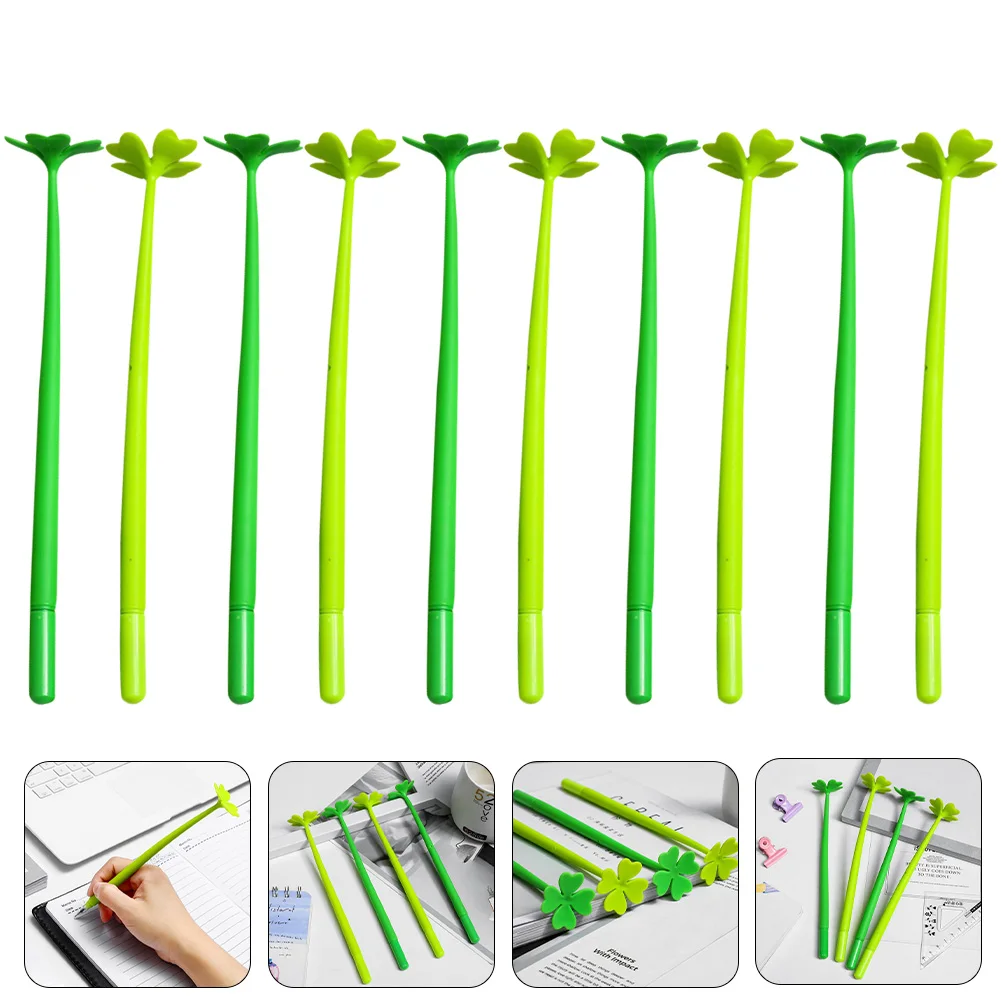 10pcs Ball Point Pens 0.5mm Colorful Ink Gel Pens Silicone Kawaii Pens School Supplies Flower Simulation Flower Neutral