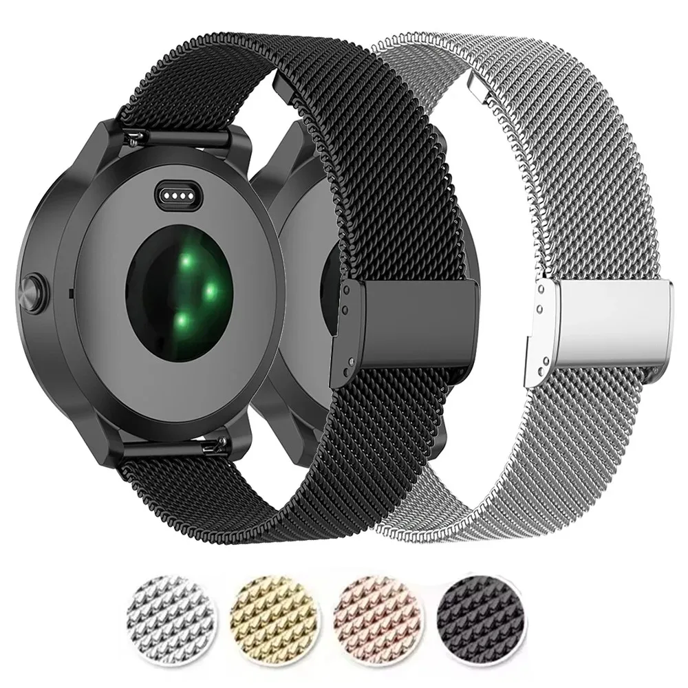 Premium Silicone Smart Watch Strap, Adjustable Wristband Bracelet, 22mm, Black
