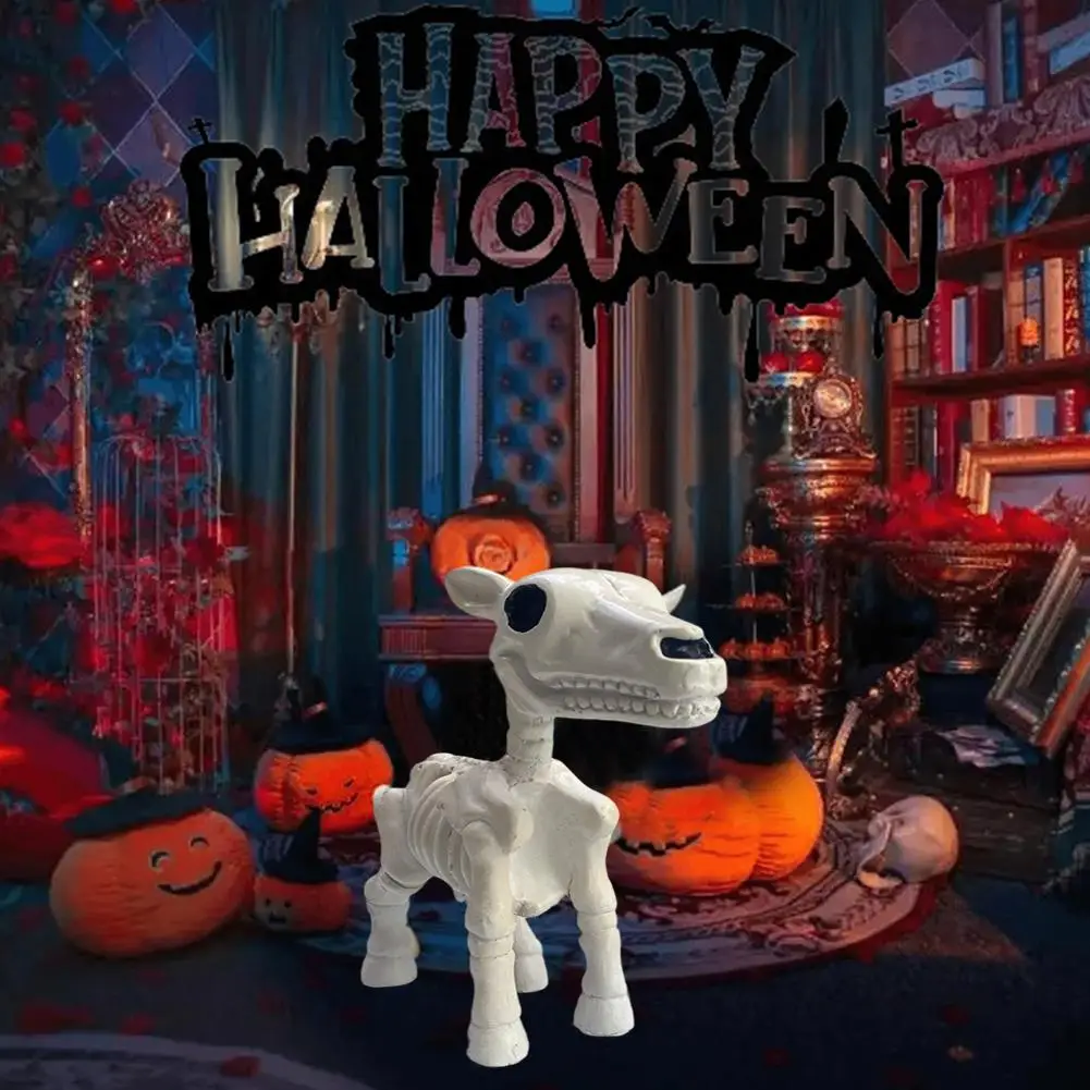 

Halloween Horse Skull Statue Ornaments Resin Skeleton House Party Courtyard Haunted Sculpture Decoration Props Horse Hallow N7Y4