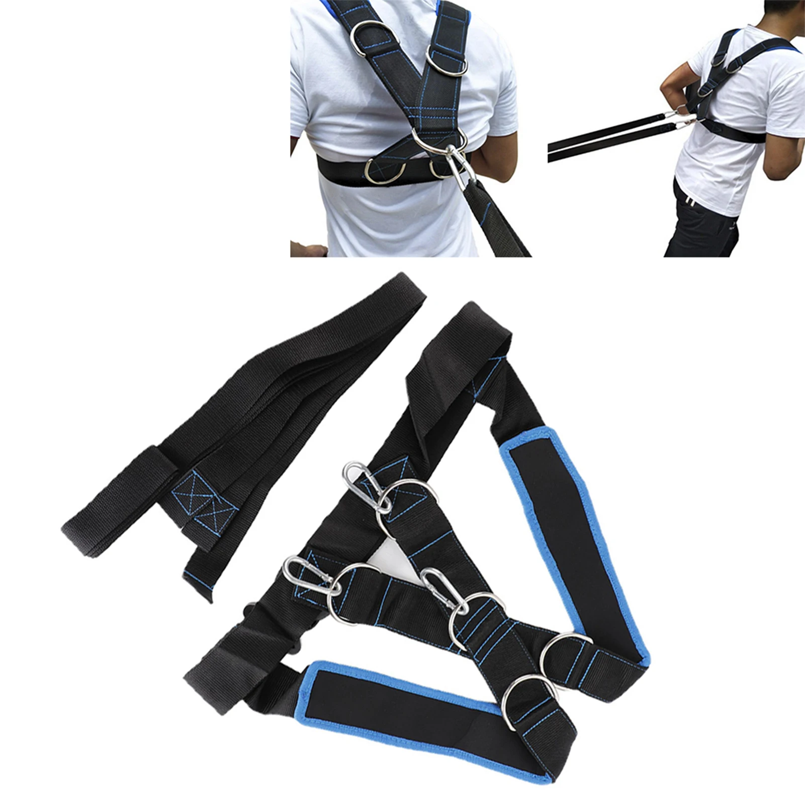 Fortunenine Sled Harness Tire Pulling Harness Strength Training Sled Shoulder Harness Resistance Band Belt For Outdoor Sports Full Body Exercise