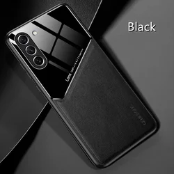 Premium TPU Leather Magnetic Car Holder Phone Case, Enhanced Protection and Style for Galaxy S20 FE (Black)