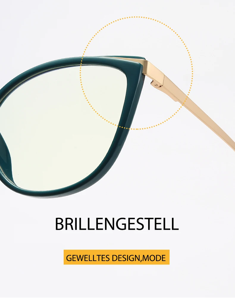 Modische Damenbrille, Cat-Eye-Design, stilvoller Vollrand, superleicht, neues Modell, Korrektionsbrille, Brillengestell. – Detail 5