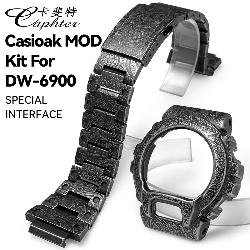 

MOD Kit Metal Watch Case Bezel Watchband Steel Strap Strip Band Bracelet Accessories For Casio For G-Shock DW6900 DW-6900