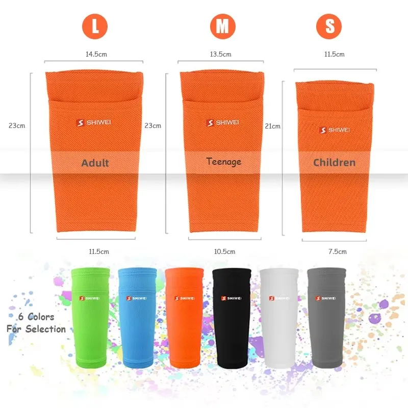 One set of Soccer Shin Guard Pads with Sleeves Kids Child Men Unisex Training Protection football accessories futbol accesorios 3