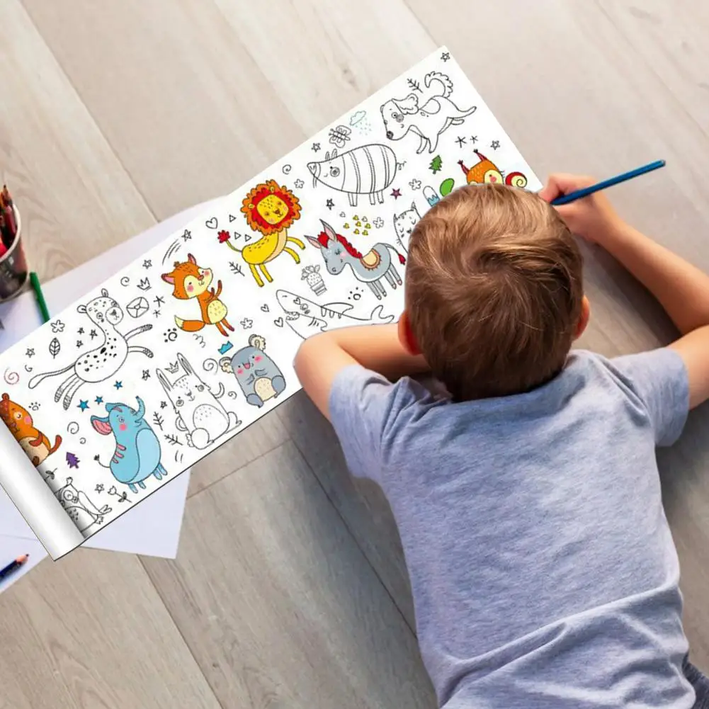 Kids Coloring Tablecloth Animal-themed Children's Graffiti Scroll Coloring Poster for Parent-child Activities Colorfast for Kids