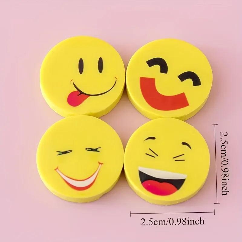 24/48 Pieces of Football Erasers and Smiley Face Erasers, Suitable for Students to Use for Writing, Drawing and Erasing. - 2