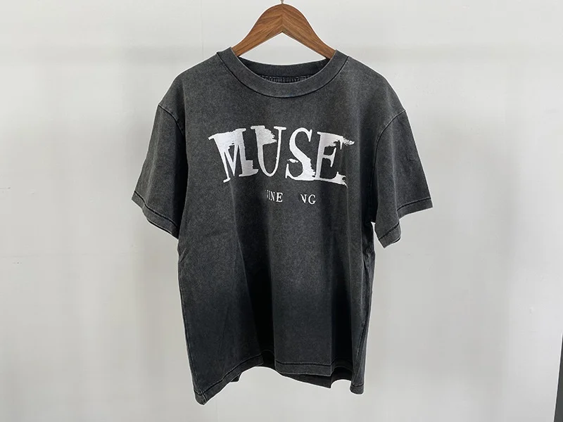 

Letters Washing Fashion T-Shirt For Women Clothing 2024 Summer Tee Shirts Short Sleeve O-Neck Pullover Tops Casual Women's Shirt