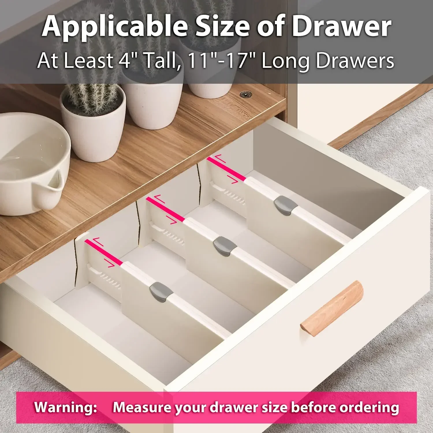 

Organizer Household Partition Pack Dividers 4 Adjustable Clapboard Retractable Storage Holder Drawer Kitchen Organizador