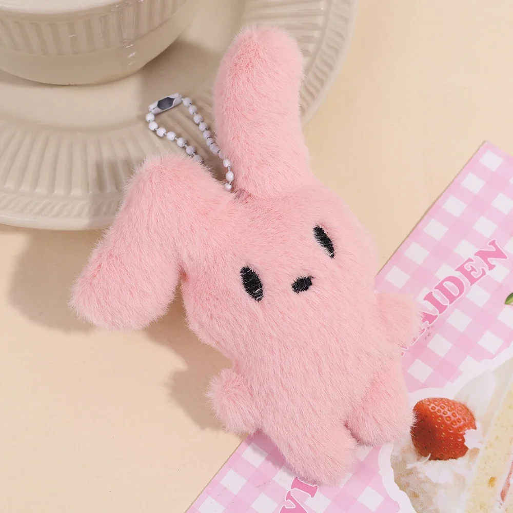 Kawaii 플러시 만화 키 체인 새로운 귀여운 녹색 핑크 플러시 부드러운 토끼 인형 키 체인 재미 있은 사랑스러운 동물 배낭 가방 펜던트