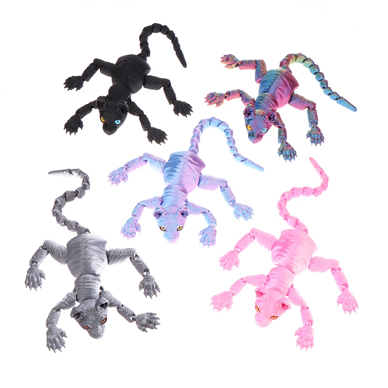 3D Printed Sphinx Cat 3D Printed Animal Toys Realistic Hairless Cat Figurines Articulated Cat Toys Cute Kitten Toys For Cat Love 4