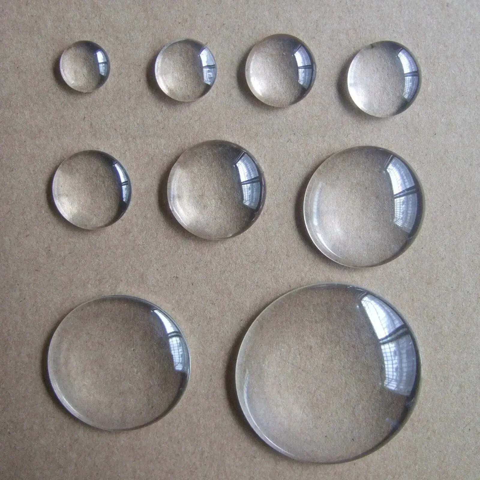 7Szies 22mm-70mm Transparent Round Clear Crystal Glass Cabochon Dome Glass Cover