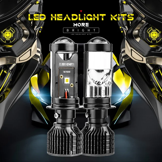 H7 Car Mini Lens Headlight 80w H4 Led Projector Bulb 6000k 16000lm 12v Auto  Motorcycles Head Lamp High Low Beam Lights - Car Headlight Bulbs(led) -  AliExpress