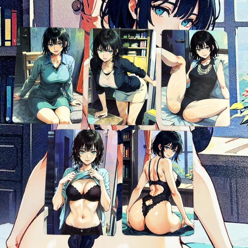 

5Pcs/Set Sexy Anime ACG Girl Cards Cute ONE PUNCH-MAN Fubuki Kawayi Collection Beautys Refraction Color Flash DIY Toy Cards Gift