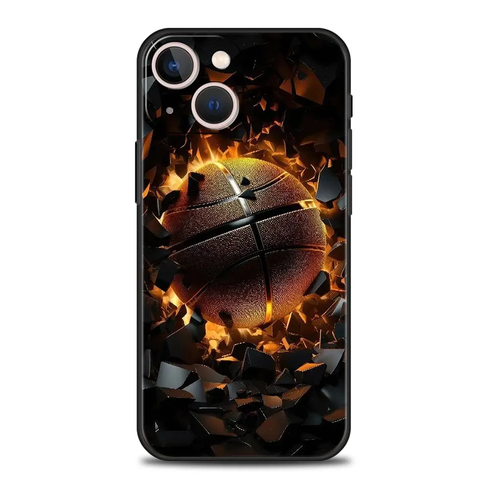 Premium Football Sport-Themed Soft Black Phone Case Cover