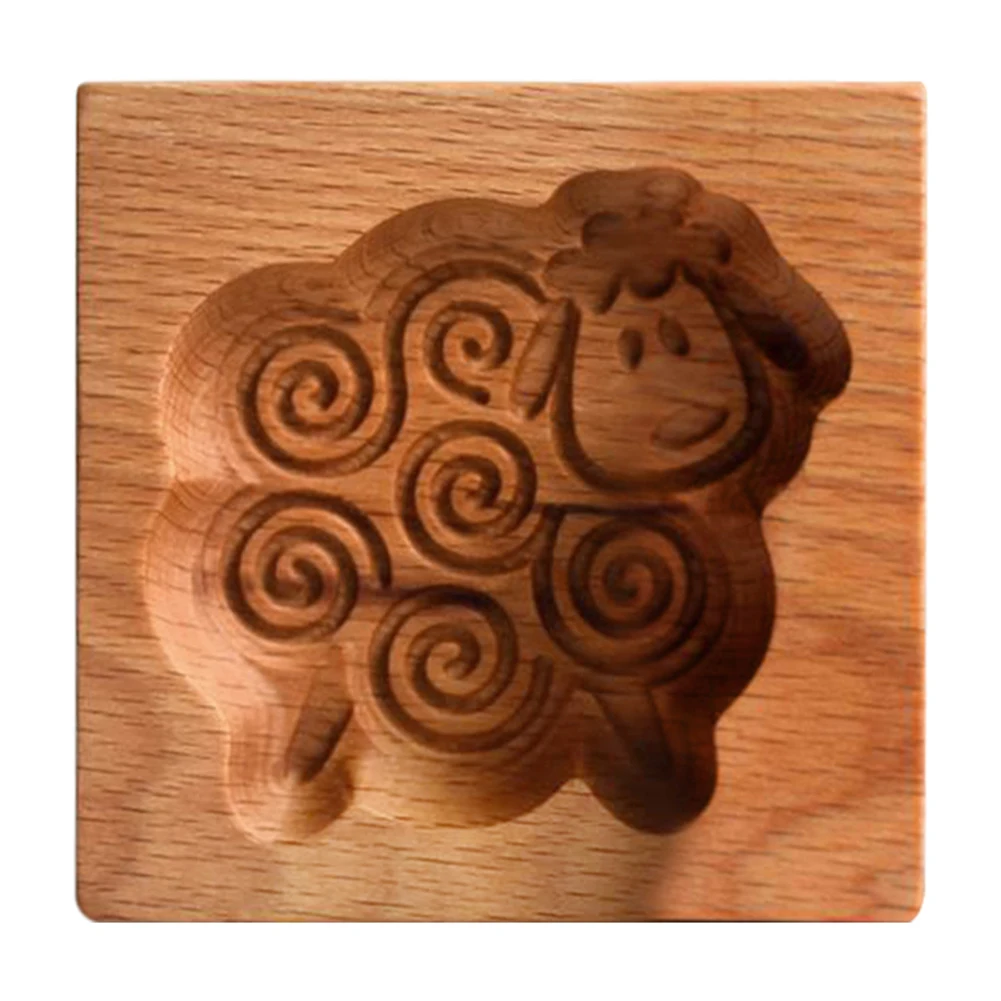 Wooden Cookie Mold Cutter Gingerbread 3D Cake Embossing Baking Bakery Gadgets
