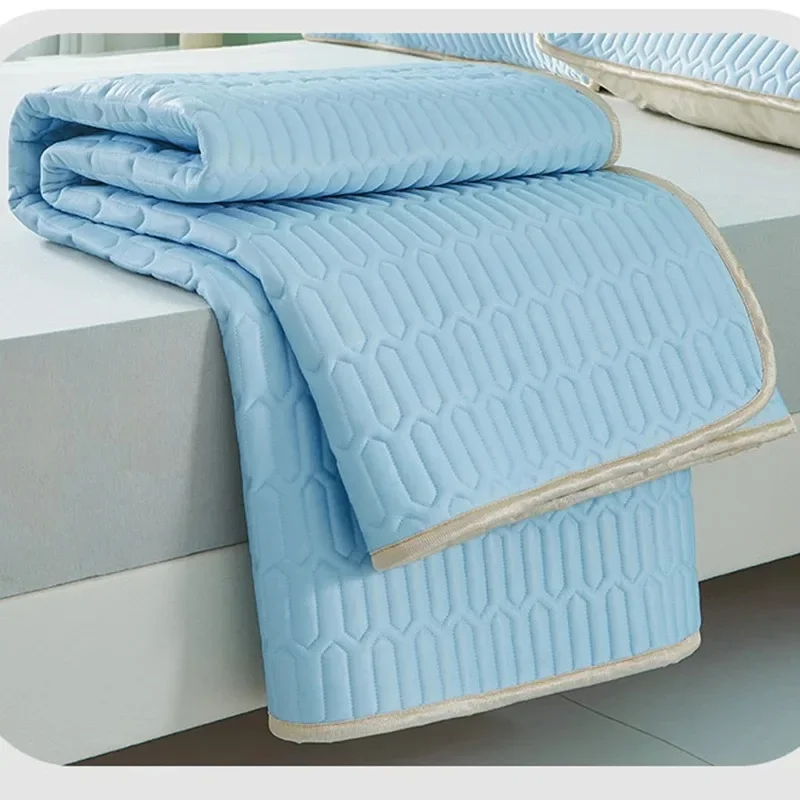 Cool Feeling Mattress Cover Single/Double/Queen Bed Sheet Summer Cool Pad Mat Elastic Band Four Corners Bedspreads mattress cover