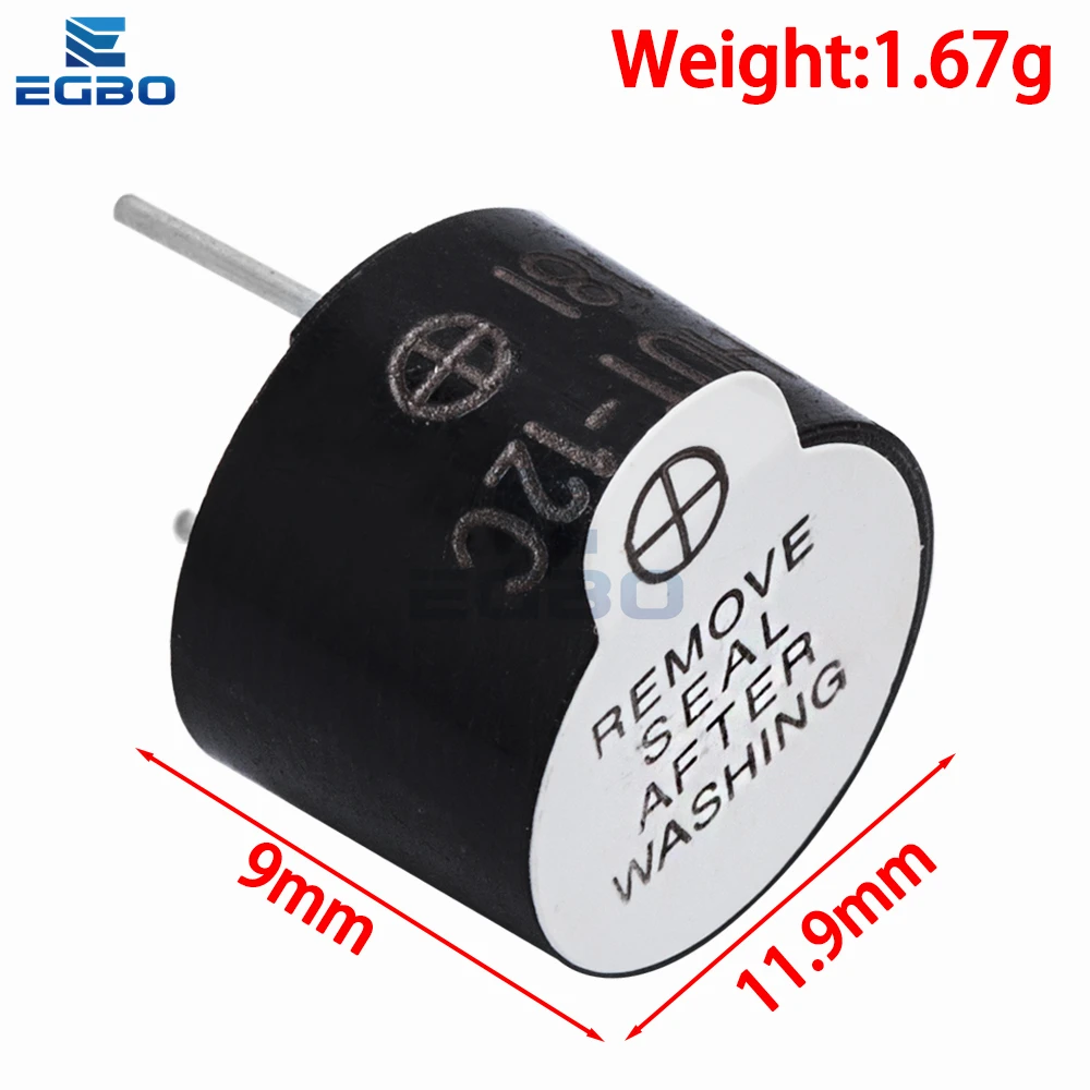 10PCS 3V/5V/12V/24V Active Piezo Buzzer Magnetic Long Continous Beep Tone Alarm Ringer 12mm MINI Fit For Arduino