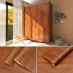 Wood Grain Self - Adhesive Waterproof Vinyl Wallpaper for Furniture and Wall Renovation (Teak wood)