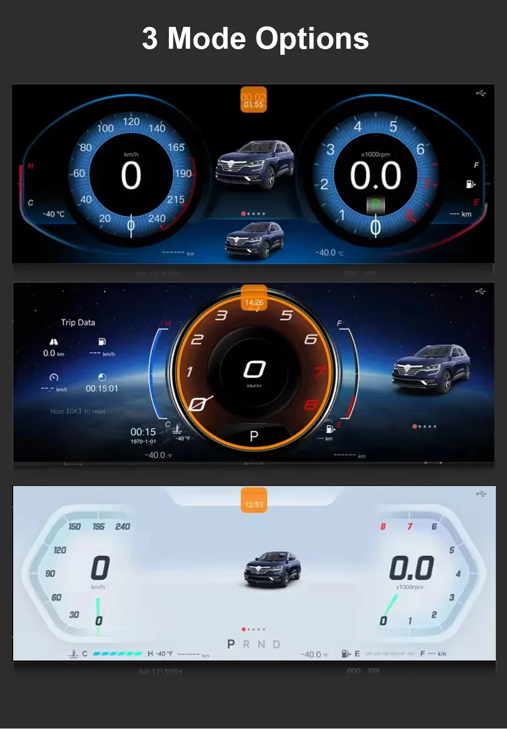 Digital Instrument Cluster For Renault Koleos Megane 4 Samsung SM6 Talisman 2016