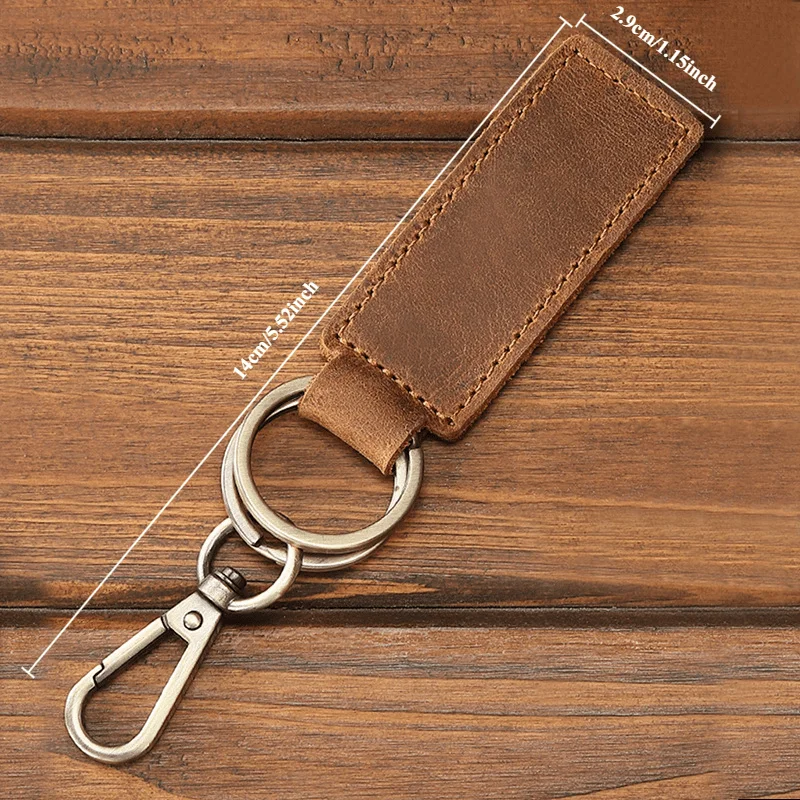 Vintage Leather Keychain - Premium Car Key Fob Accessory
