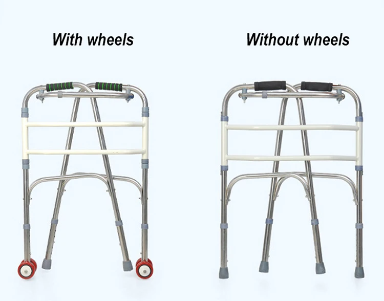 Lightweight Aluminium Frame Adult Walk Aid Walker with Wheel or without Wheel for Disabled 6